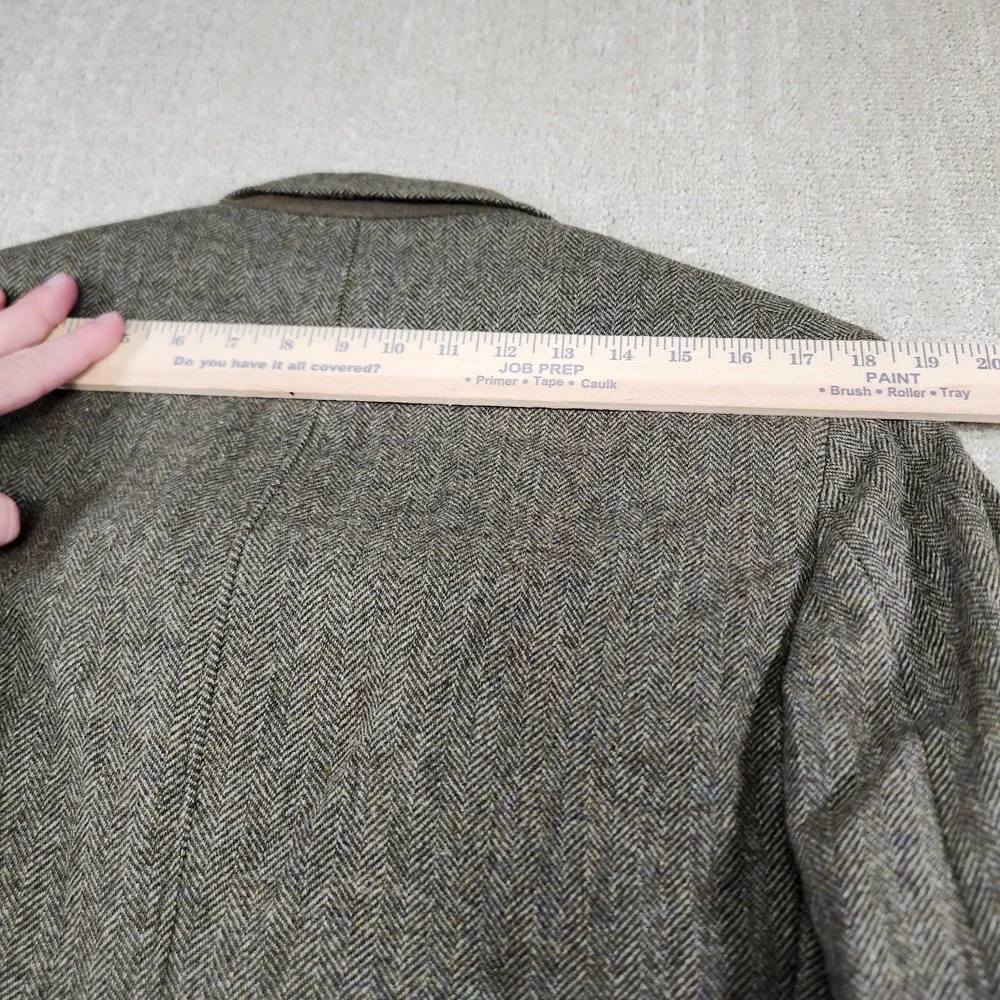 Vintage Herringbone Tweed Blazer Men 42r Racquet Club Virgin Wool Sport Coat USA